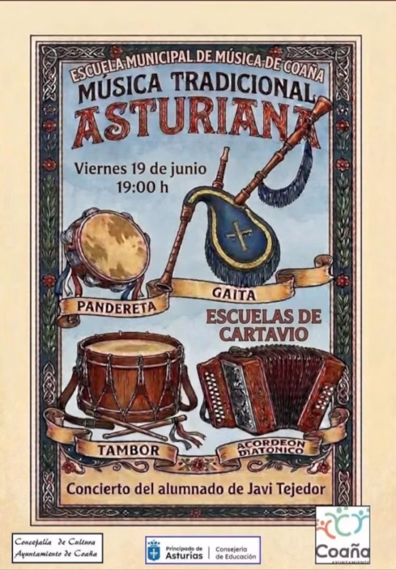 Concierto de Música Tradicional Asturiana del alumnado de Javi Tejedor en Coaña
