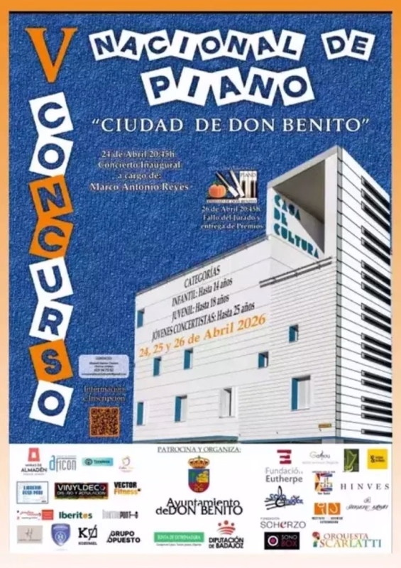 Concurso Nacional de Piano 2026 "Ciudad de Don Benito" en Don Benito