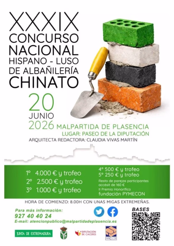 Concurso Nacional Hispano-Luso de Albañilería Chinato en Malpartida de Plasencia