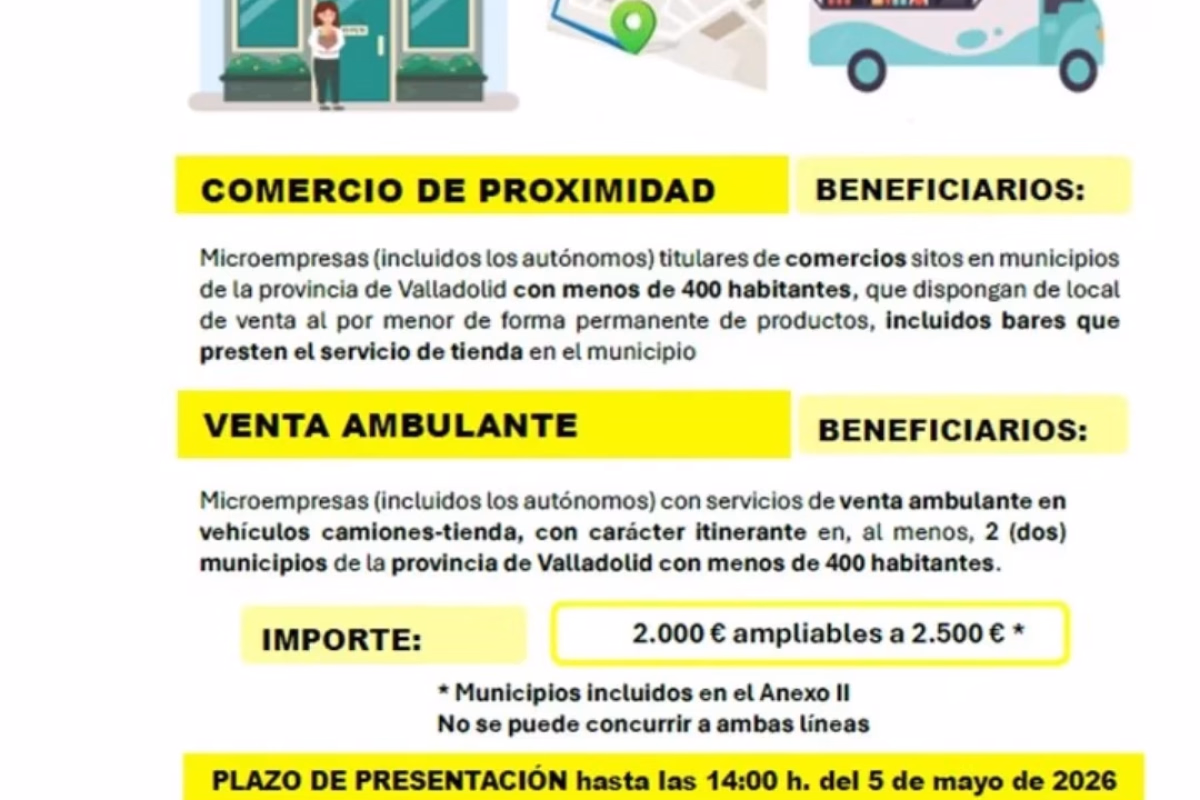 Subvenciones Comercio de Proximidad y Venta Ambulante 2026 en Íscar