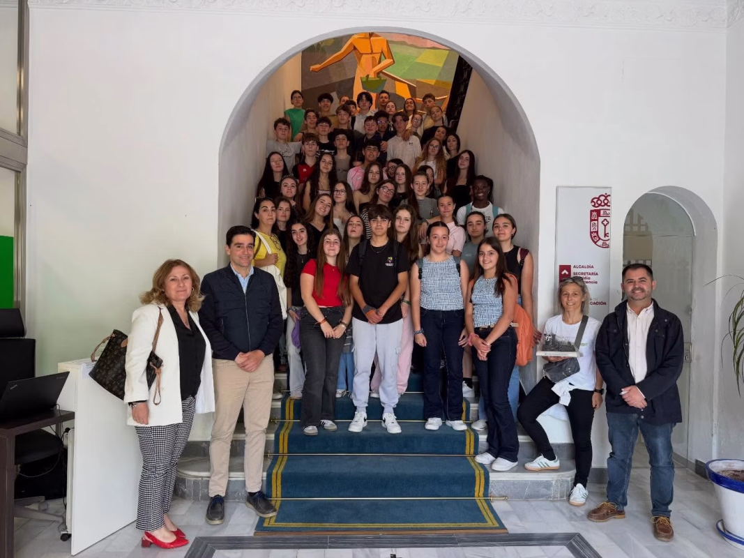 Recepción de estudiantes franceses de intercambio en Alcalá la Real