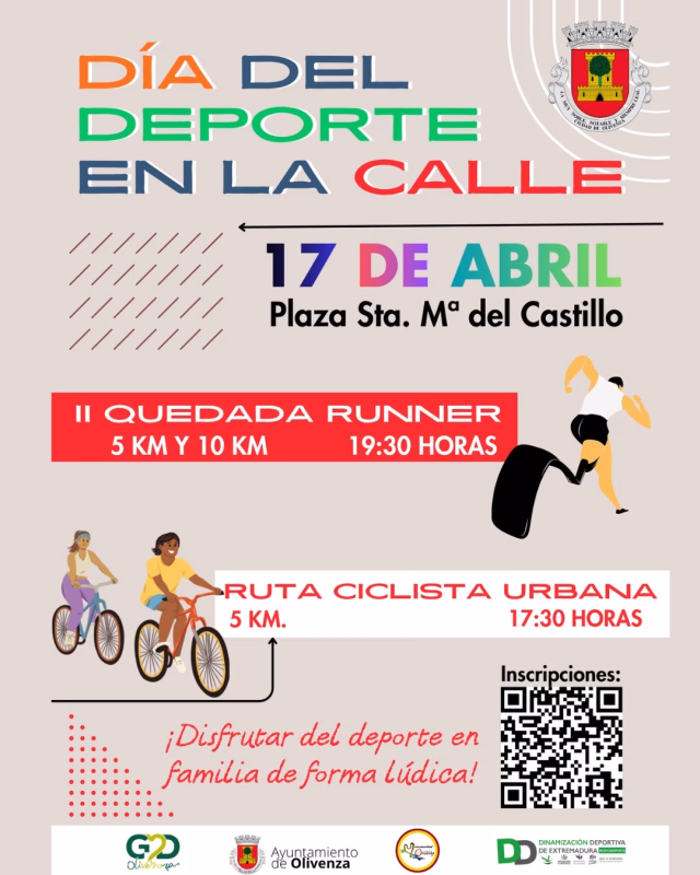 Cartel de Día del Deporte en la Calle en Olivenza en Olivenza