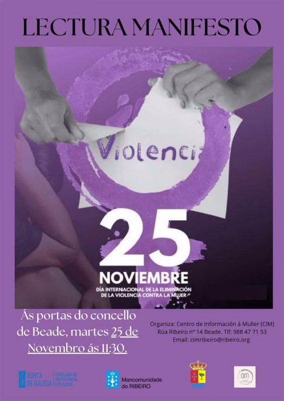 Día Internacional da Eliminación da Violencia contra a Muller  en Beade en Beade
