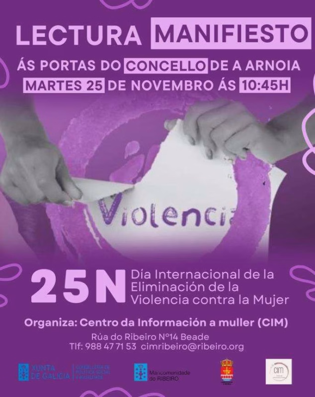 Día Internacional Para A Eliminación da Violencia contra a Muller  en A Arnoia en A Arnoia