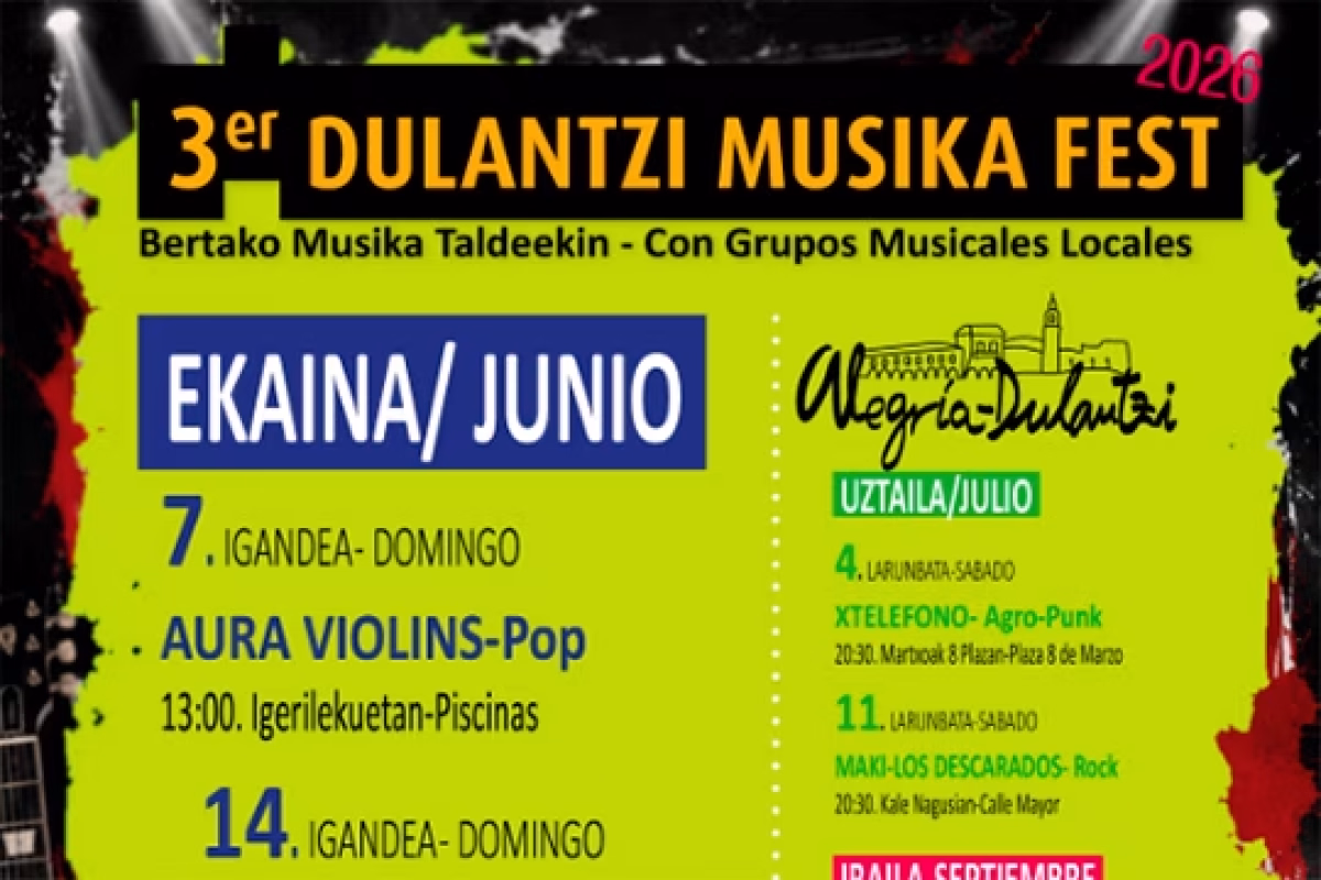 DULANTZI MUSIKA FEST 2026 en Alegría-Dulantzi