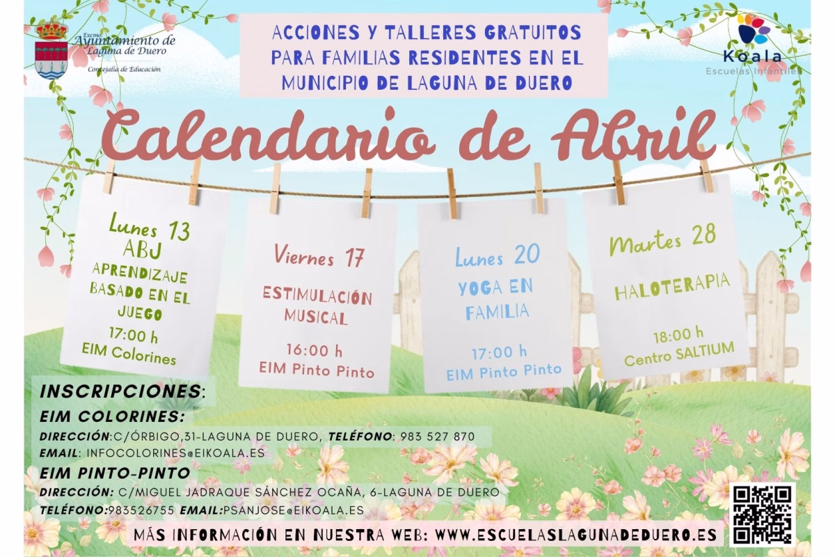 Cartel de Calendario de Abril en Laguna de Duero