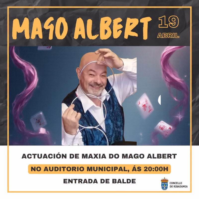 Actuación de Maxia do Mago Albert en Ribadumia