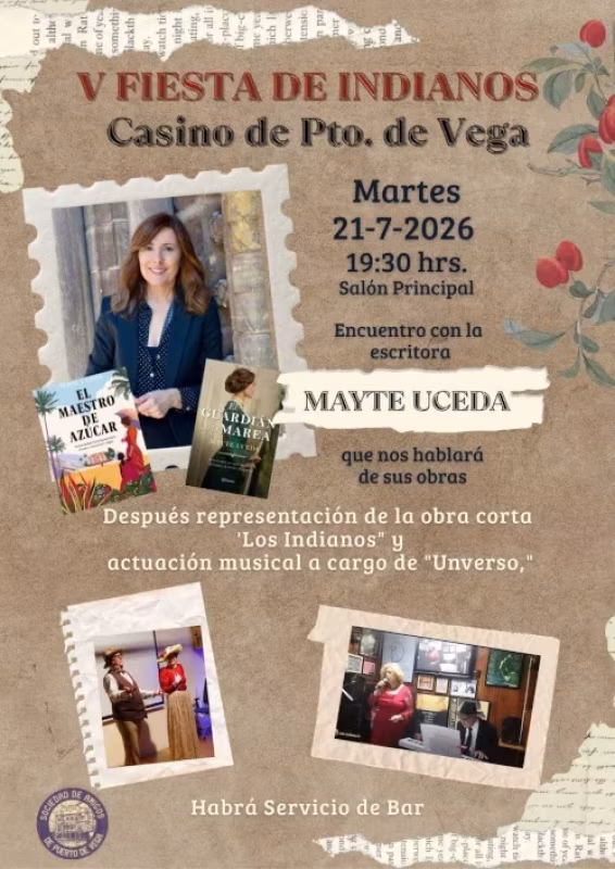 Encuentro con Mayte Uceda, obra 'Los Indianos' y actuación musical 'Unverso' en Navia