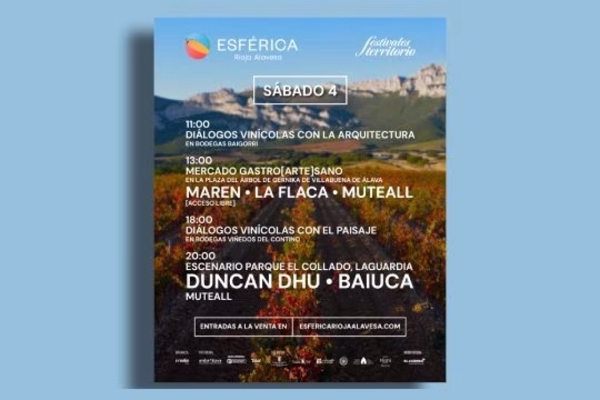 Esférica Rioja Alavesa 2026: Duncan Dhu + Baiuca + Muteall en Laguardia