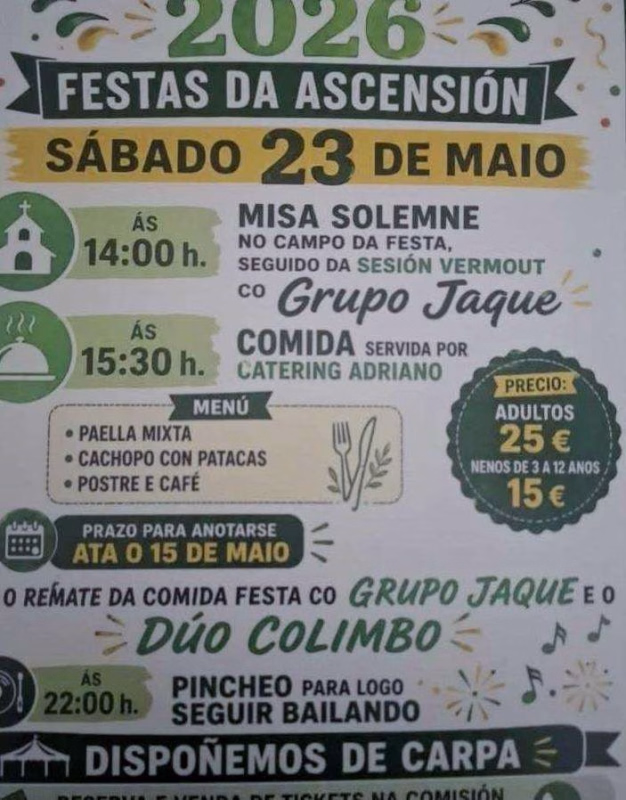 Festa da Ascensión de Goios (2026) en A Pontenova en A Pontenova