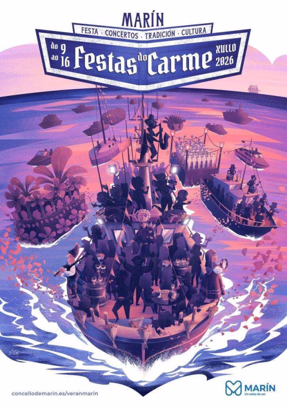 Cartel de Festa Do Carme en Marín
