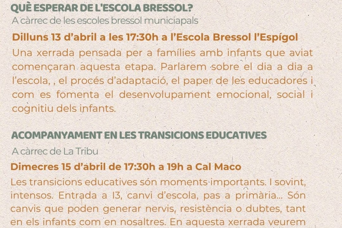 Cartel de Xerrades CREIXENT JUNTS en Igualada