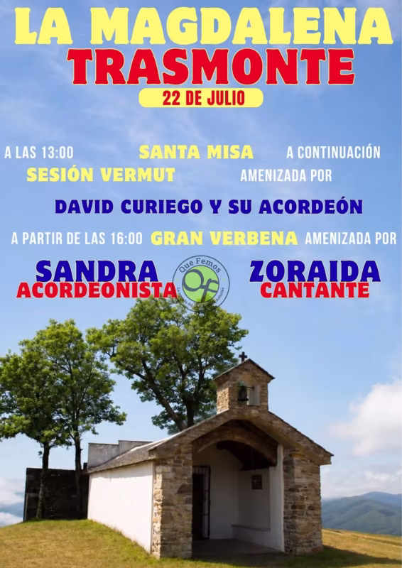 Cartel de Fiesta de la Magdalena en Trasmonte en Cangas