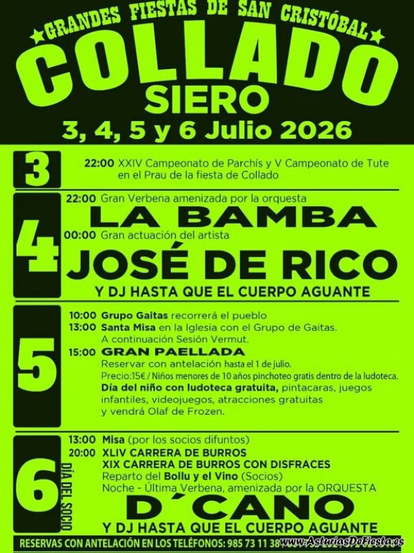 Cartel de Fiesta de San Cristobal en Collado (Siero) en Collado