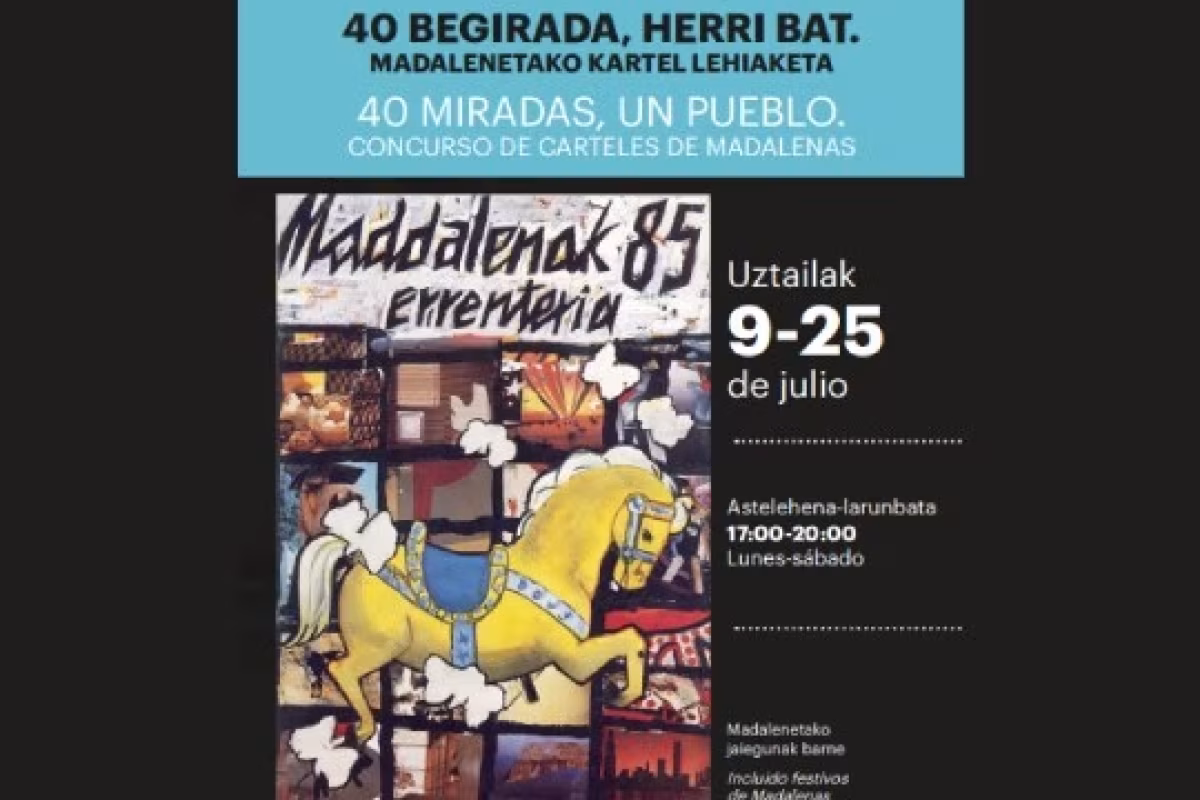 Cartel de Fiestas de Madalenas 2026 de Errenteria: "40 miradas, un pueblo. Concurso de carteles de madalenas" en Errenteria