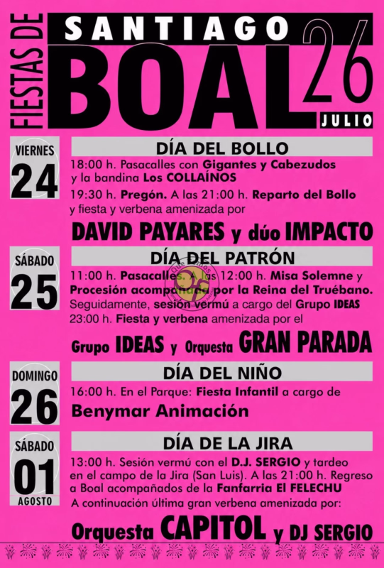 Fiestas de Santiago 2026 en Boal en Boal