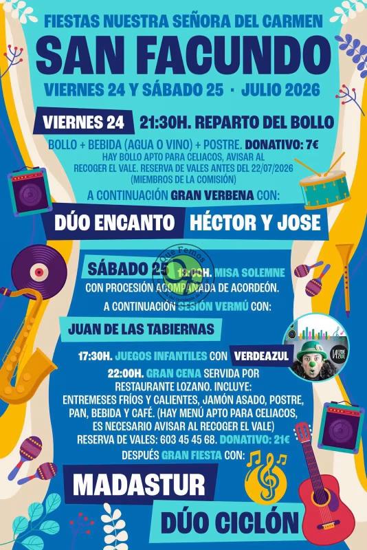 Fiestas del Carmen 2026 en San Facundo en Tineo