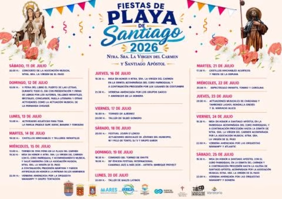 Fiestas en honor a Nuestra Señora la Virgen del Carmen y Santiago Apóstol en Playa de Santiago en Alajeró
