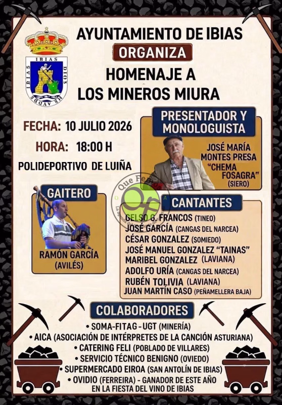 Homenaje a los mineros de Mina Miura en Ibias