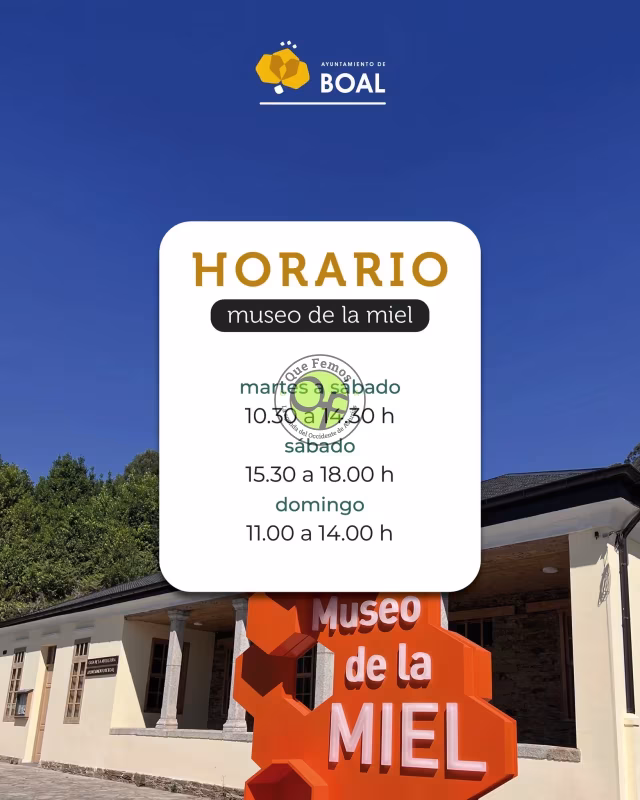 Horario de verano del Museo de la Miel de Los Mazos en Boal