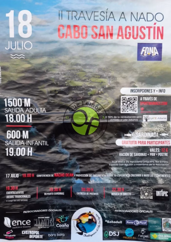 Ii travesia a nado cabo san agustin 2026 en Coaña