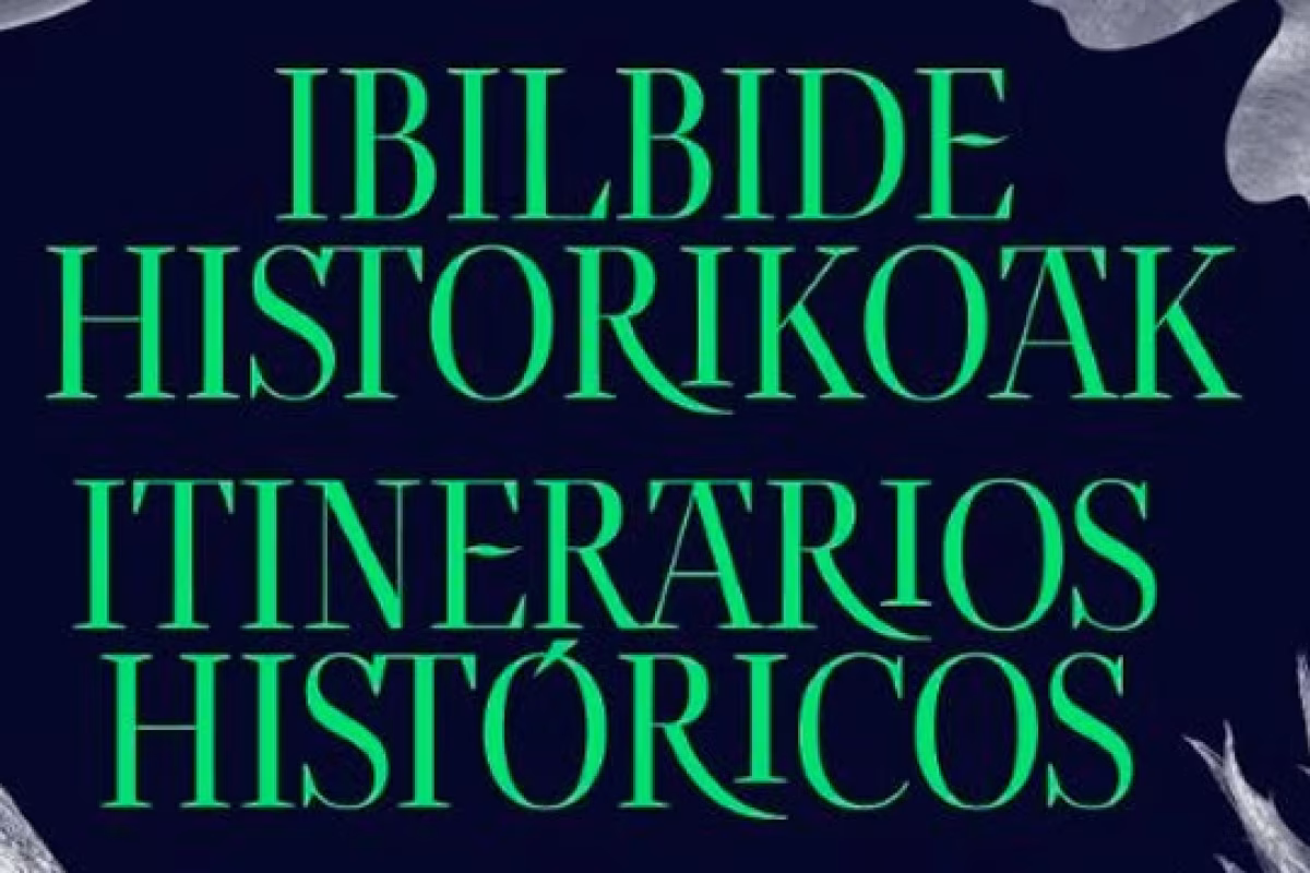 Cartel de Itinerarios históricos 2026 (programa de visitas guiadas en Bizkaia) en Bilbao