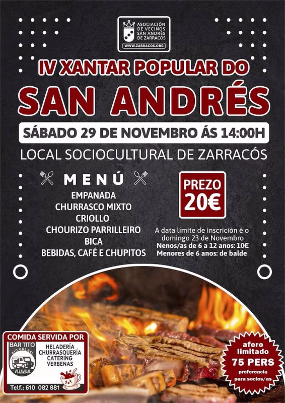 IV Xantar Popular do San Andrés de Zarracós en A Merca en A Merca