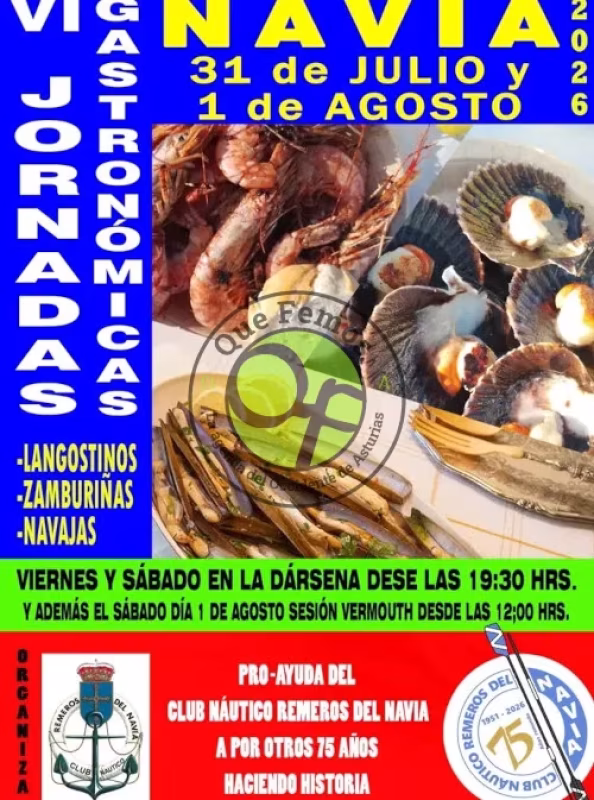 Jornadas Gastronómicas del Club Náutico Remeros del Navia 2026 en Navia
