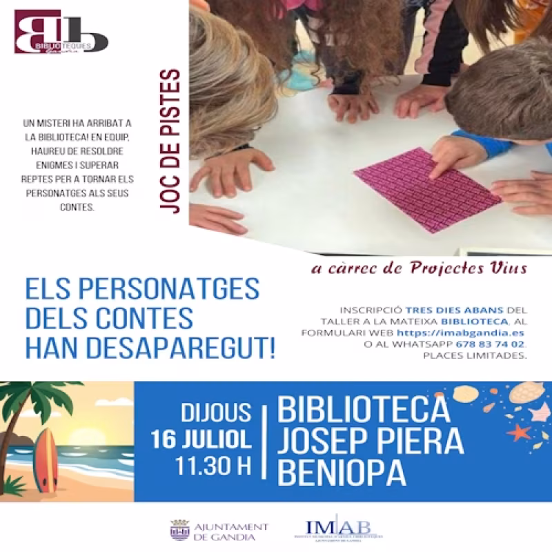 Juego de pistas: Els personatges dels contes han desaparegut! en Gandia