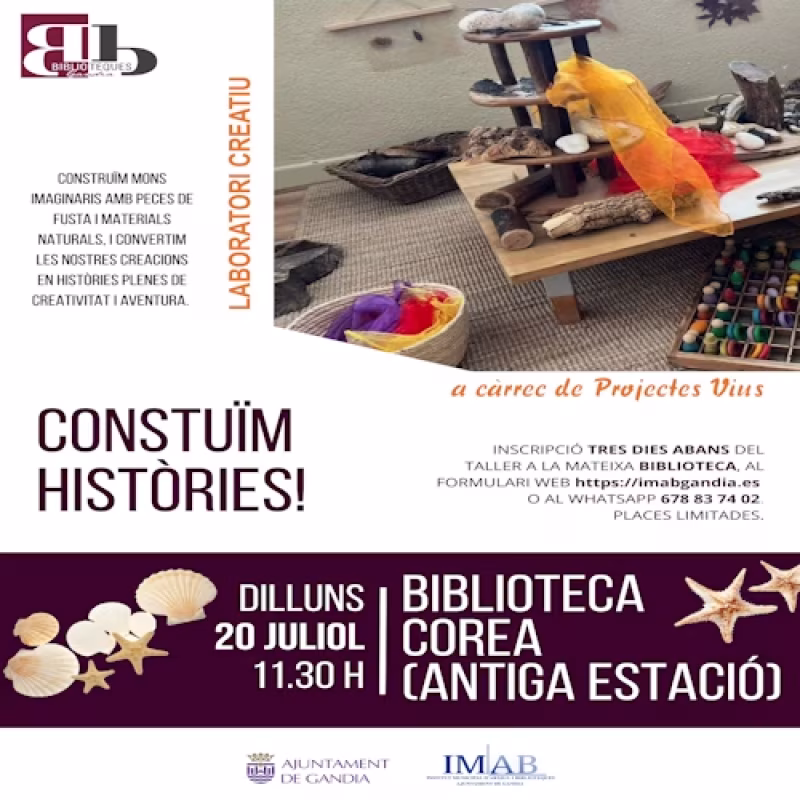 Laboratorio Creativo: Construïm Històries! en Gandia