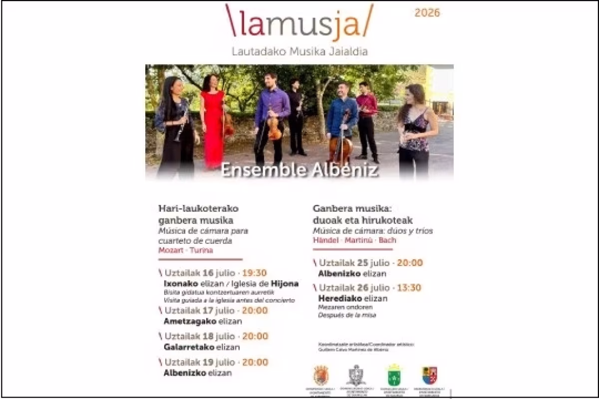 Lautadako Musika Jaialdia 2026: Ensemble Albéniz en Asparrena