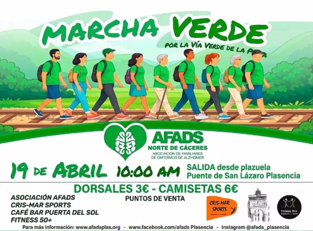 Marcha por la Vía Verde en Plasencia a beneficio de Afads Norte de Cáceres en Plasencia