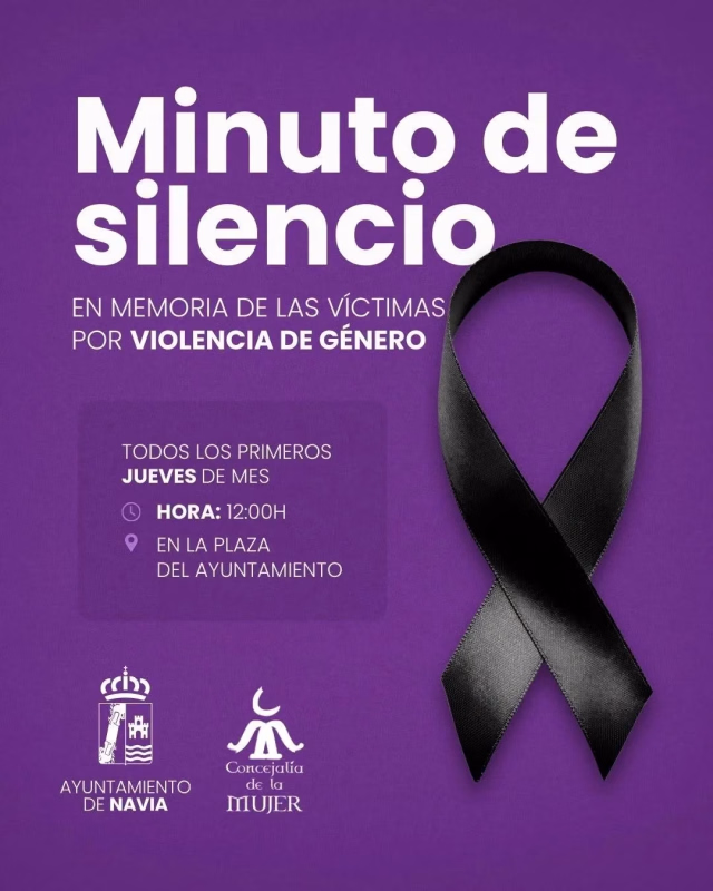 Minuto de silencio en memoria de las víctimas por violencia de género en Navia