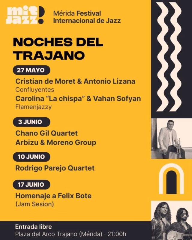 Mit Jazz Festival: Rodrigo Parejo Quartet (Noches del Trajano) en Mérida