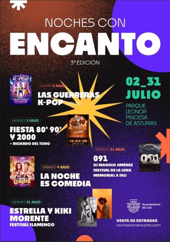 Cartel de NOCHES CON ENCANTO DE COIN 2026 en Coín