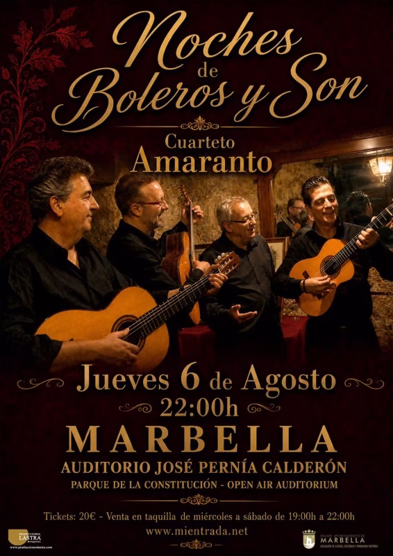 Noches de Boleros y Son - Cuarteto Amaranto en Marbella