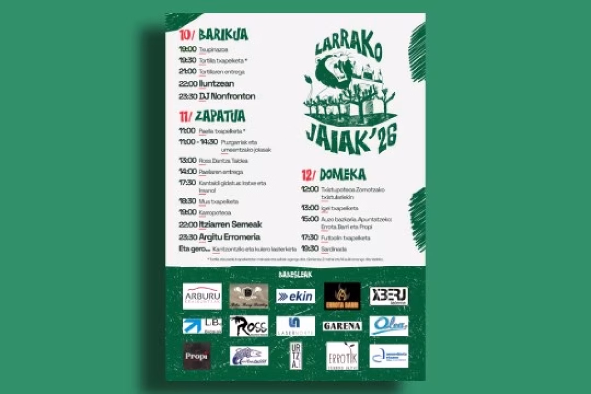 Programa Fiestas de Larra 2026 en Amorebieta-Etxano en Amorebieta-Etxano
