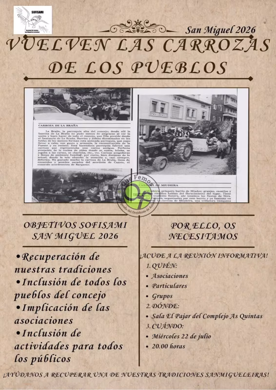 Reunión informativa para la recuperación de las Carrozas de San Miguel en El Franco