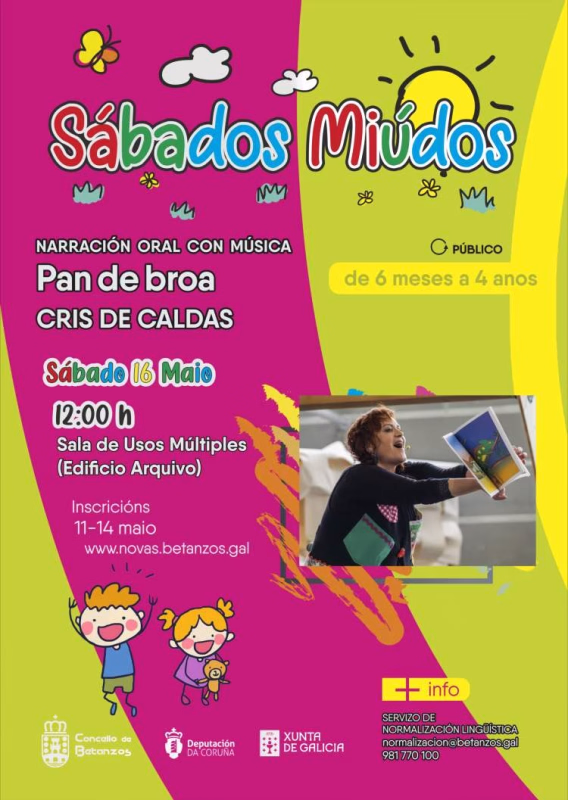 Sábado miúdos. Espectáculo de narración oral e música “Contos para a primeira infancia” en Betanzos