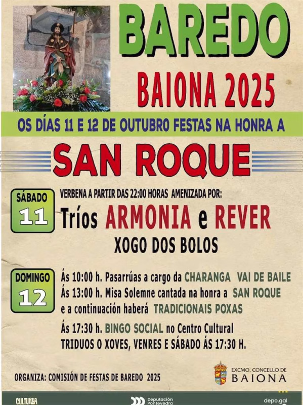 San Roque de Baredo en Baiona en Baiona