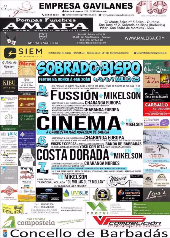 Cartel de San Xoán de Sobrado do Bispo en Barbadás en Barbadás