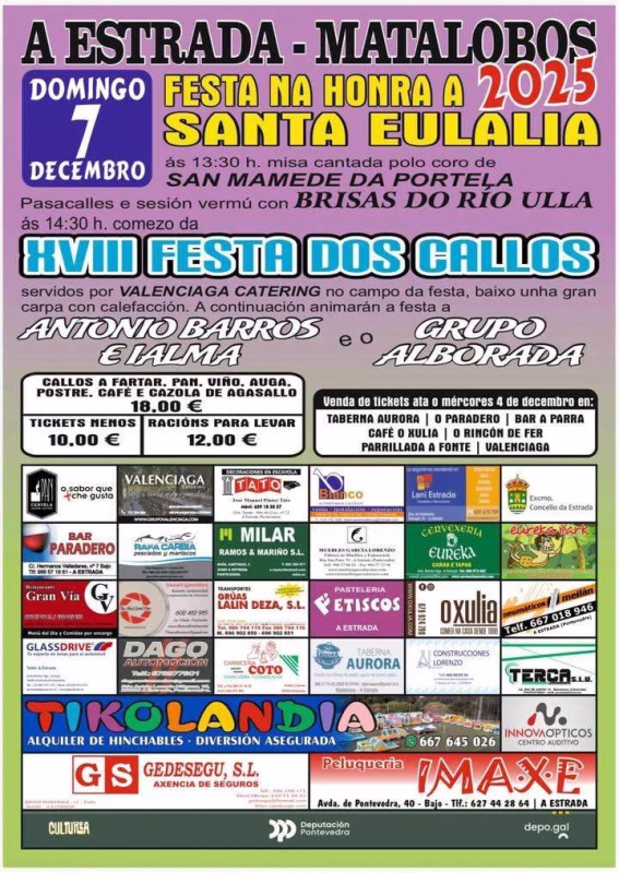 Santa Eulalia e XVIII Festa dos Callos de Matalobos en A Estrada en A Estrada