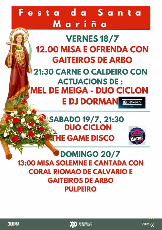 Santa Mariña de A Ribeira  en Crecente en Crecente