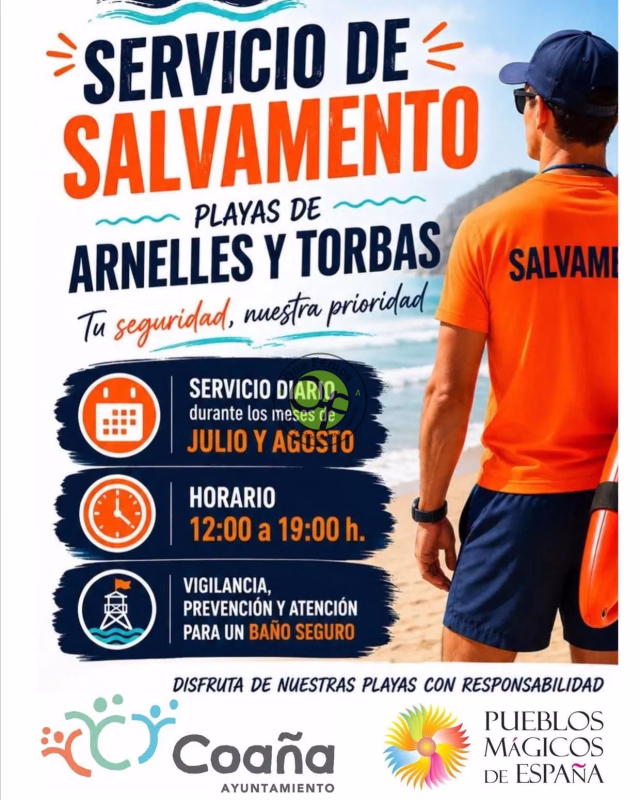 Servicio de Salvamento en las Playas de Arnelles y Torbas en Coaña