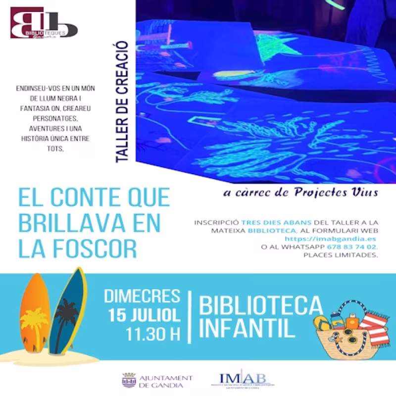 Taller de Creación: El conte que brillava en la Foscor en Gandia