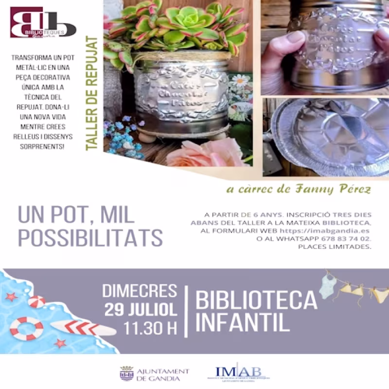 Taller de repujado de aluminio: Un pot, mil possibilitats en Gandia