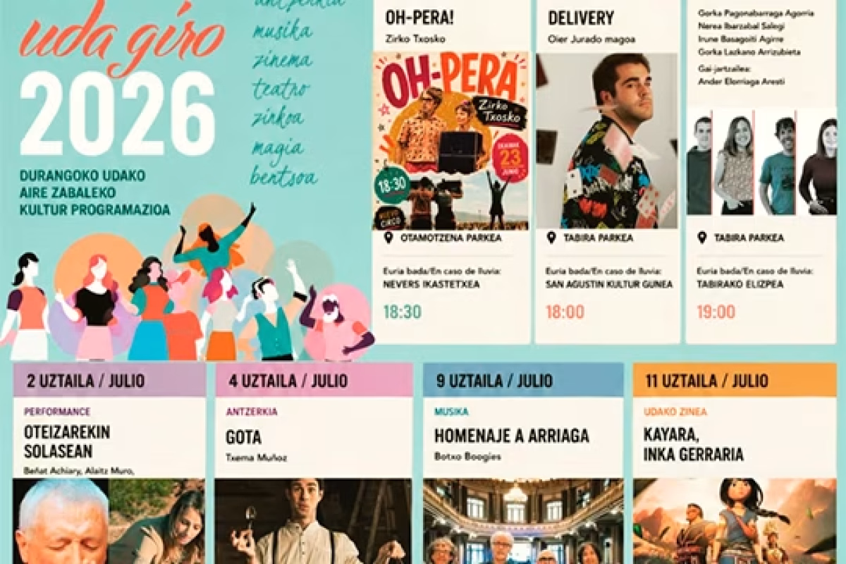 Uda Giro 2026 - Programación cultural de verano en Durango en Durango