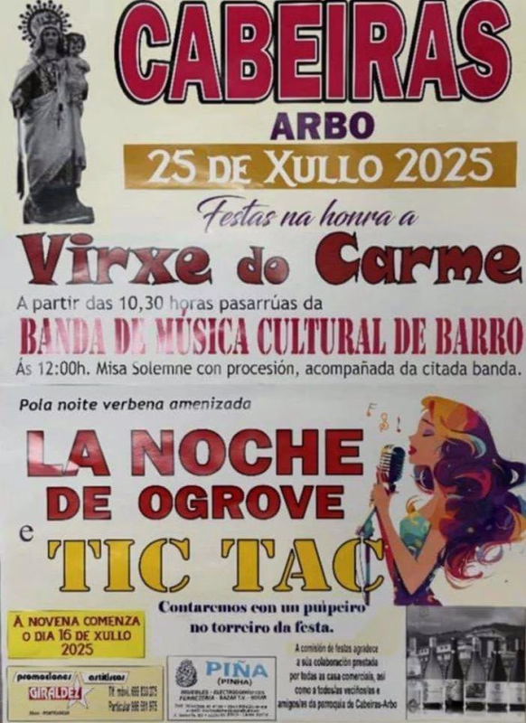 Virxe do Carme de Cabeiras en Arbo en Arbo