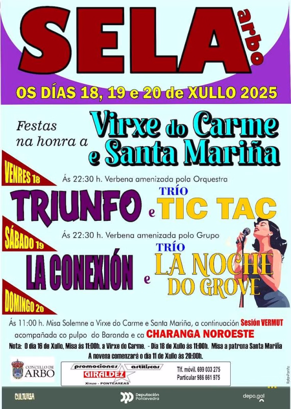 Virxe do Carme e Santa Mariña de Sela en Arbo en Arbo
