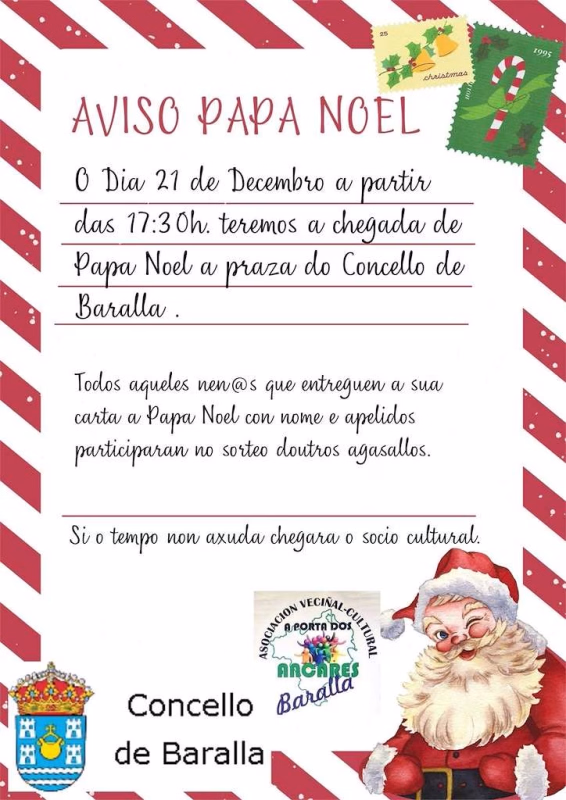Visita de Papá Noel  en Baralla en Baralla